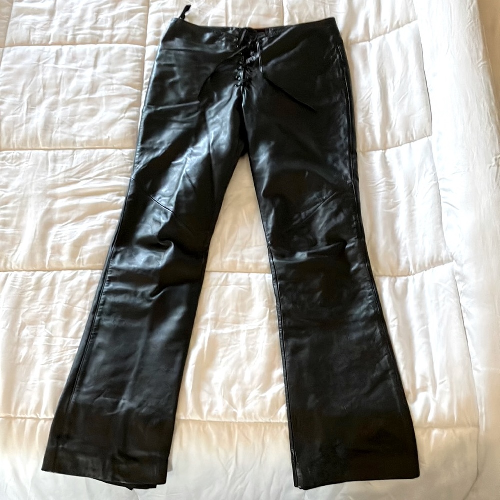 Vintage Ralph Lauren leather pants, size 2, black